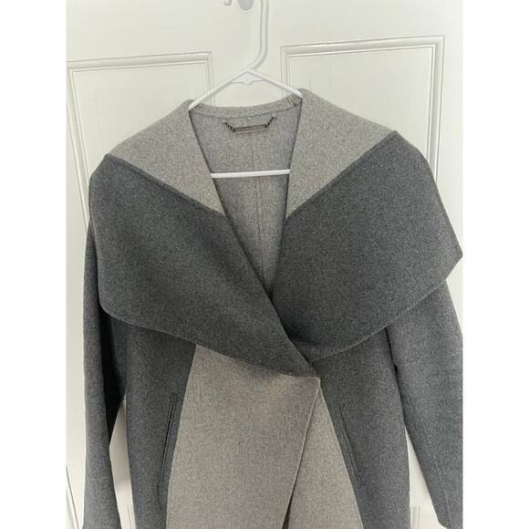 Diane Von Furstenberg Womens XS Shannon Jacket Wool Blend Gray Colorblock Felted - Picture 5 of 16